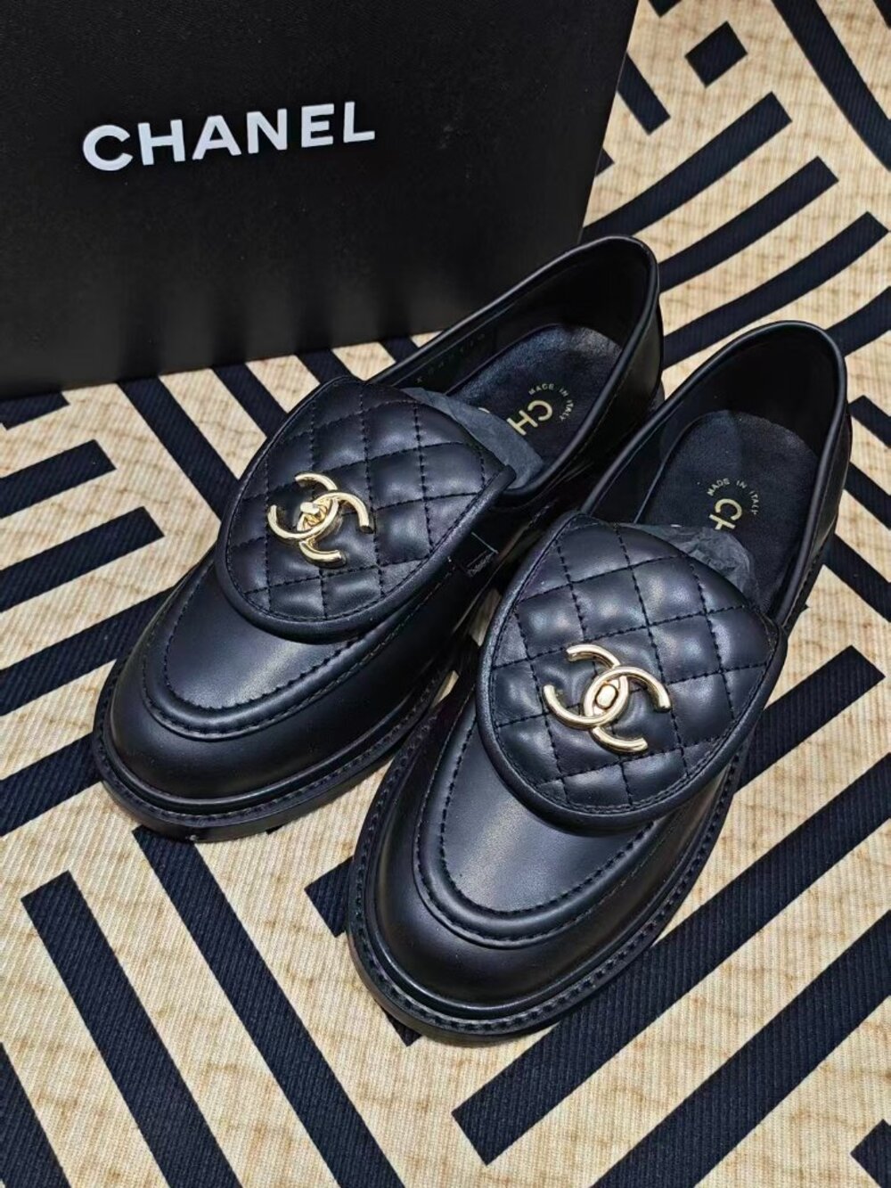 Chanel Women's Black Loafers